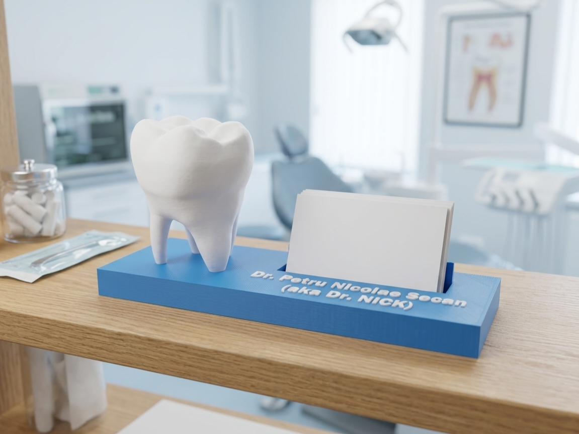 Personalized 3D Tooth Dentist Business Card Holder 