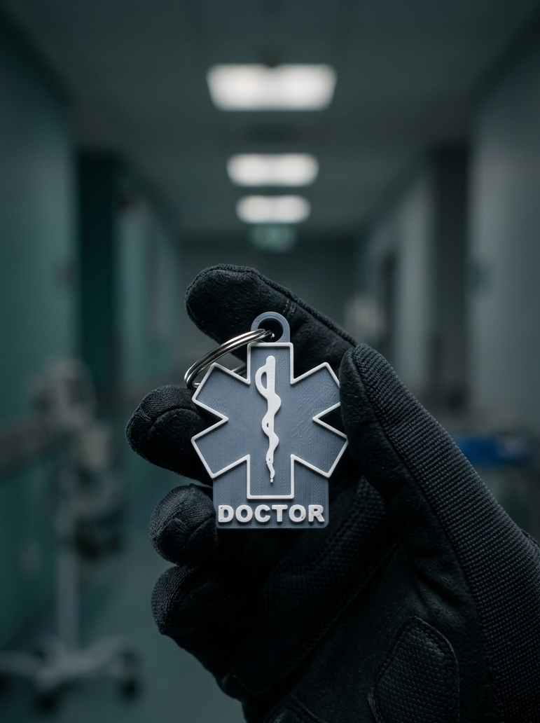 Personalized Star of Life Keychain