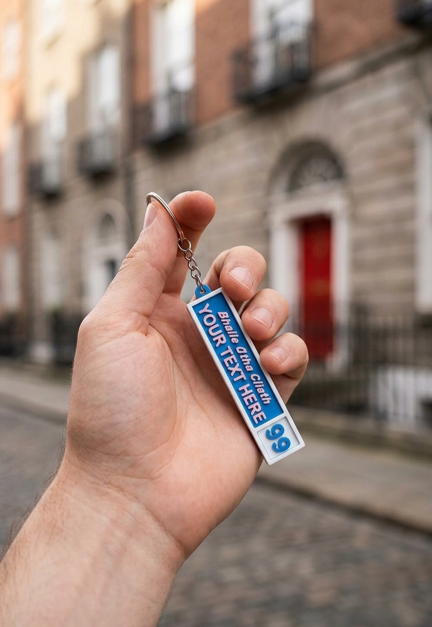 Custom Dublin Street Sign Keychain
