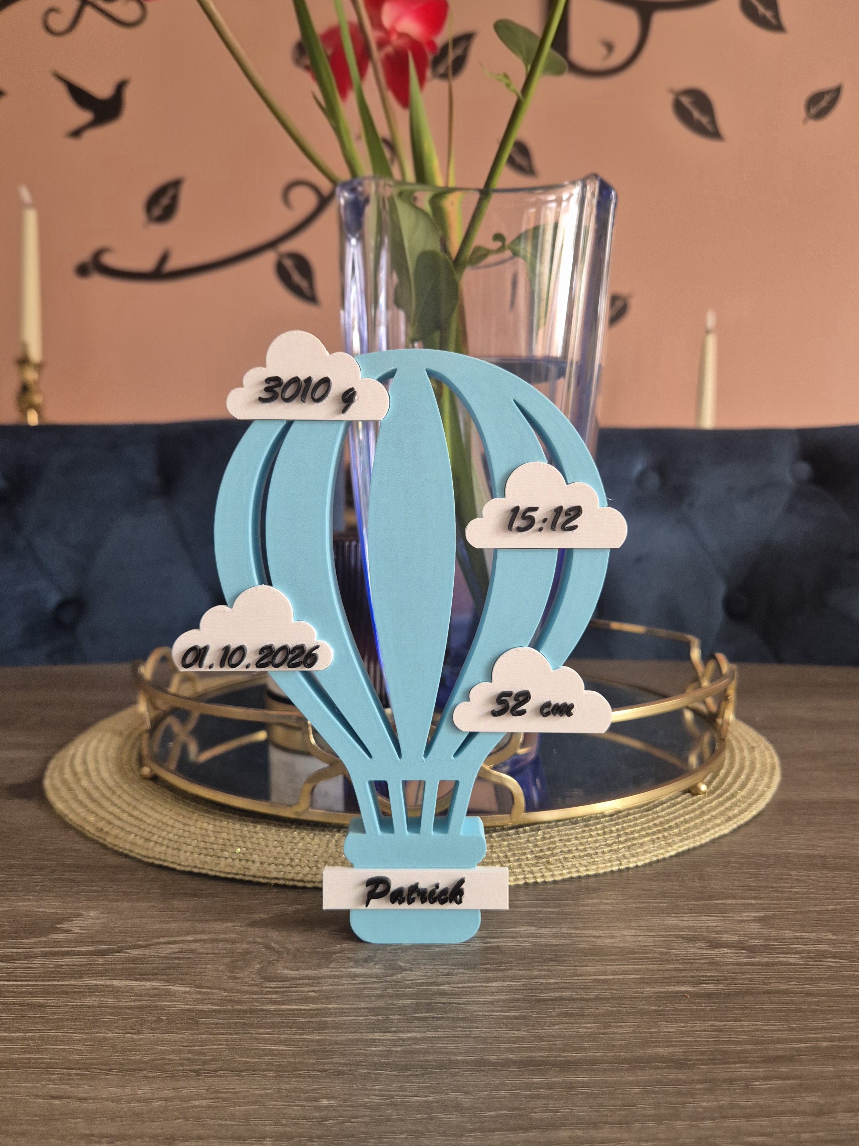 Personalized Hot Air Balloon Birth Details